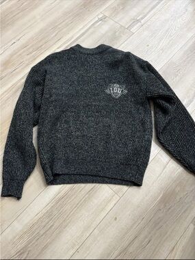 Charcoal Crewneck Knit Sweater - Men's